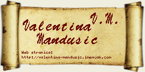 Valentina Mandušić vizit kartica